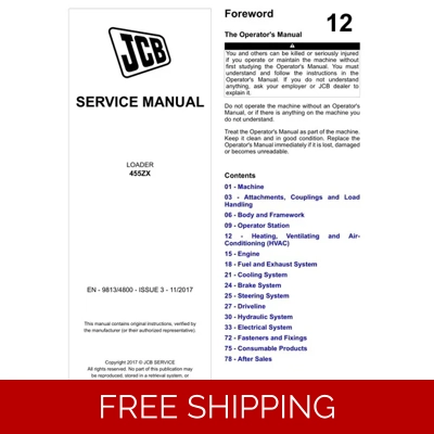 JCB 455ZX LOADER SERVICE REPAIR MANUAL